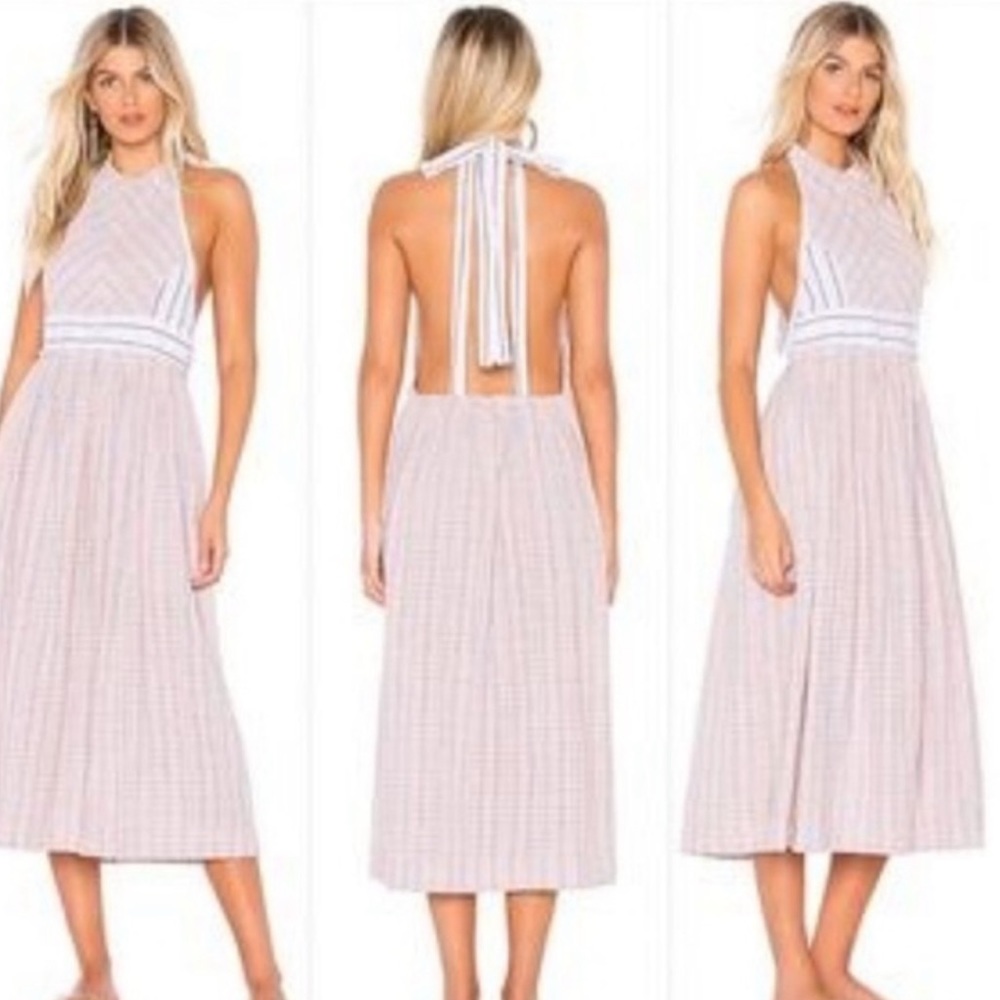 NWOT Free People Color Theory Midi Apron Dress - Picture 8 of 8